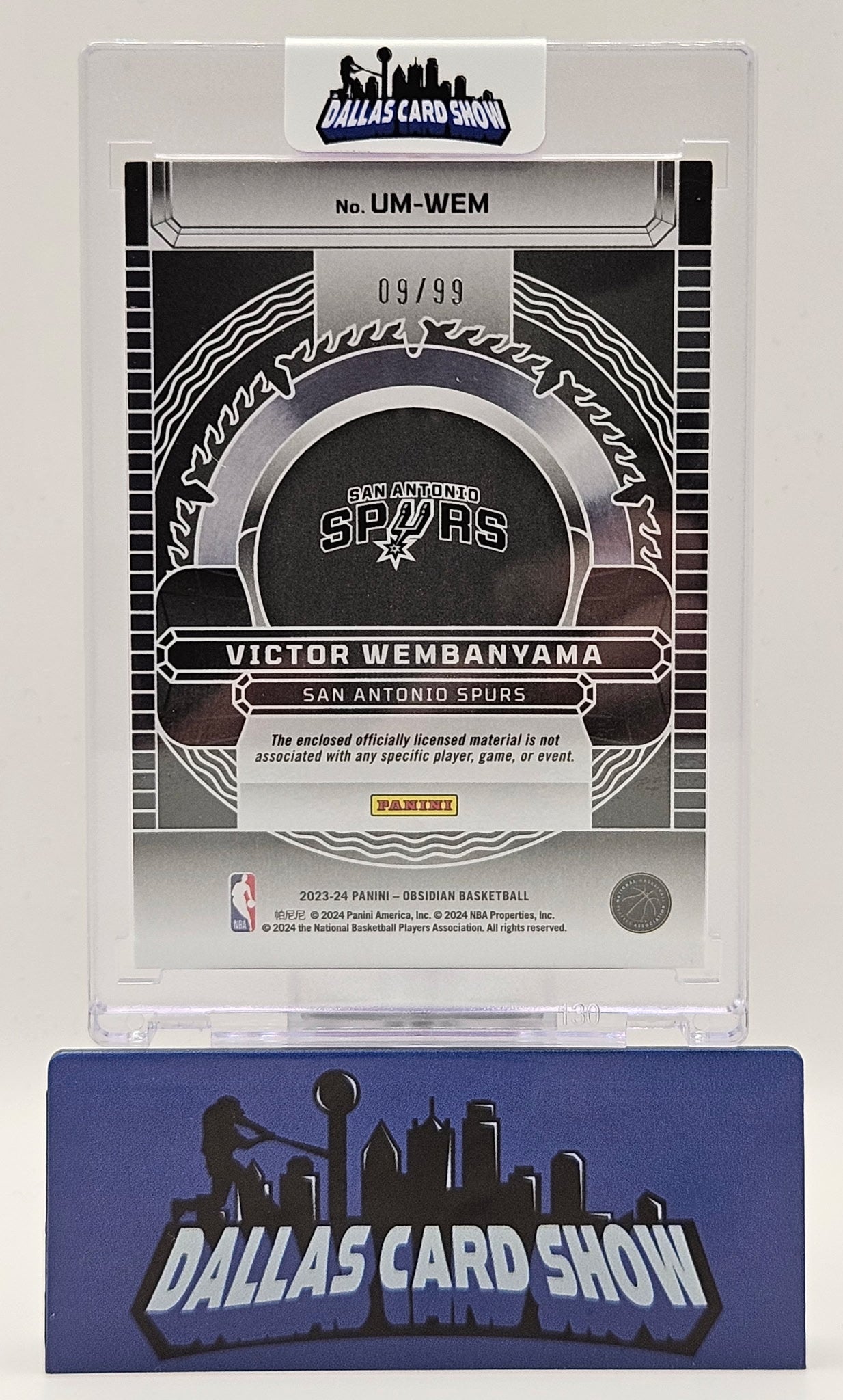 2023-24 Panini Obsidian #UM-WEM Victor Wembanyama Orange Unbreakable Relic /99