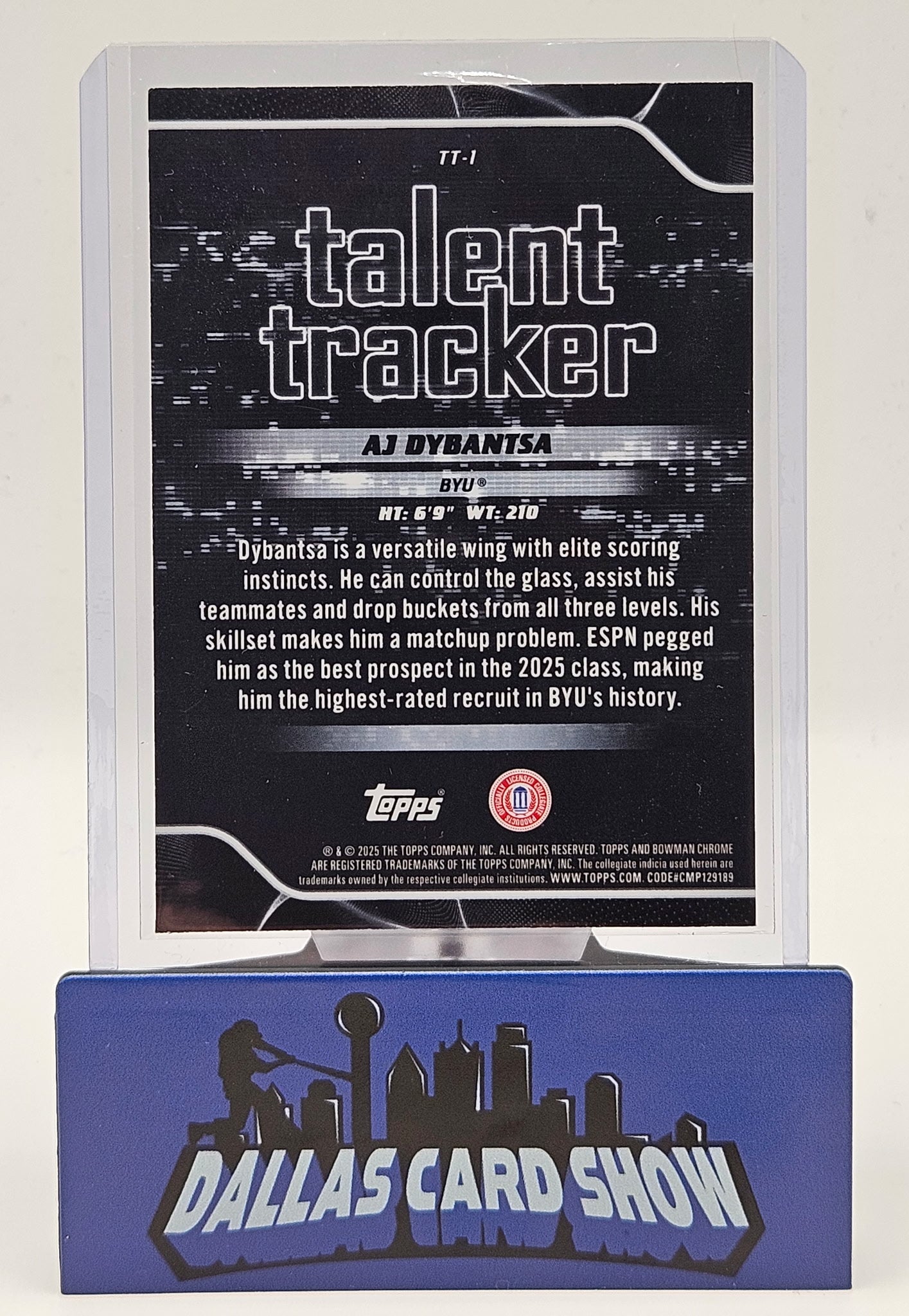 2025-26 Bowman Chrome U #TT-1 AJ Dybantisa Talent Tracker Aqua /125