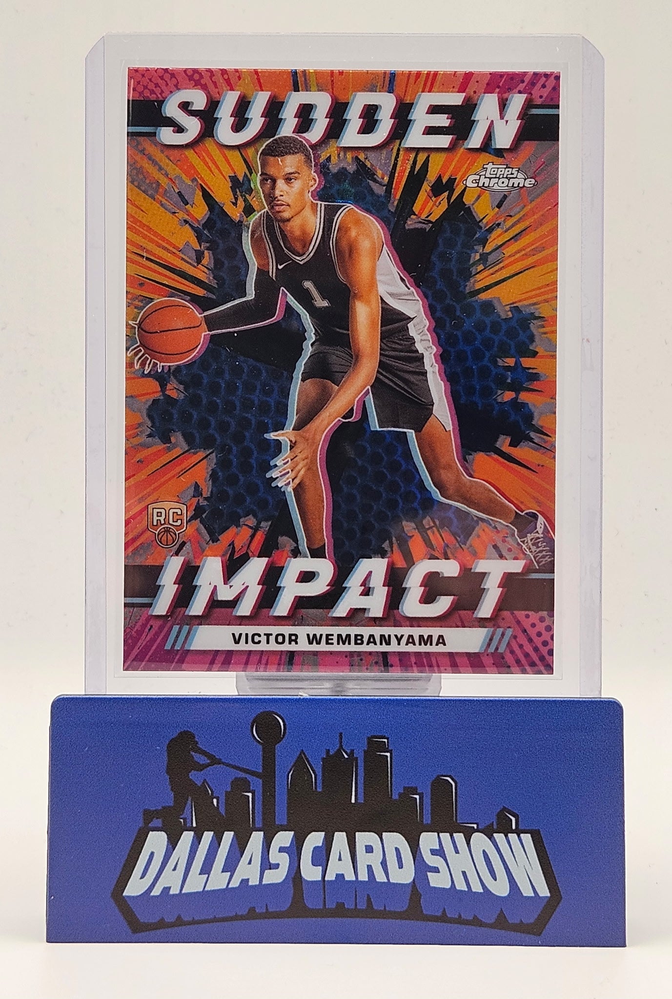 2023-24 Topps Chrome #SI-1 Victor Wembanyama Blue Basketball Sudden Impact RC
