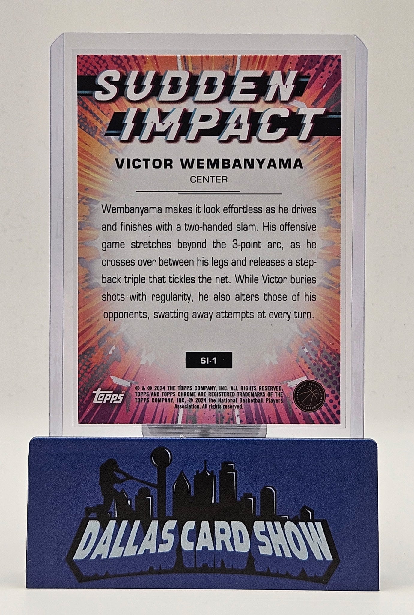 2023-24 Topps Chrome #SI-1 Victor Wembanyama Blue Basketball Sudden Impact RC