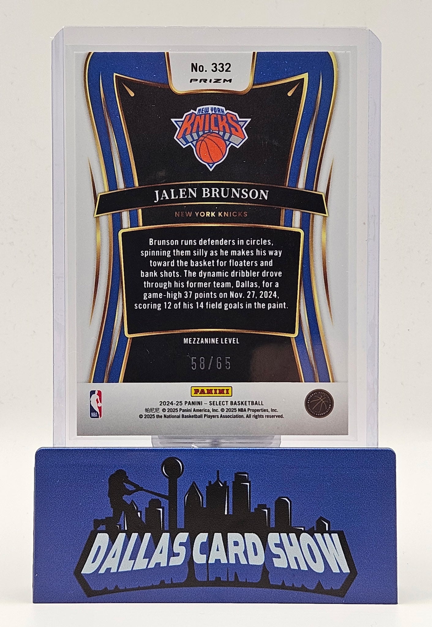 2024-25 Panini Select #332 Jalen Brunson Red Raywave /65