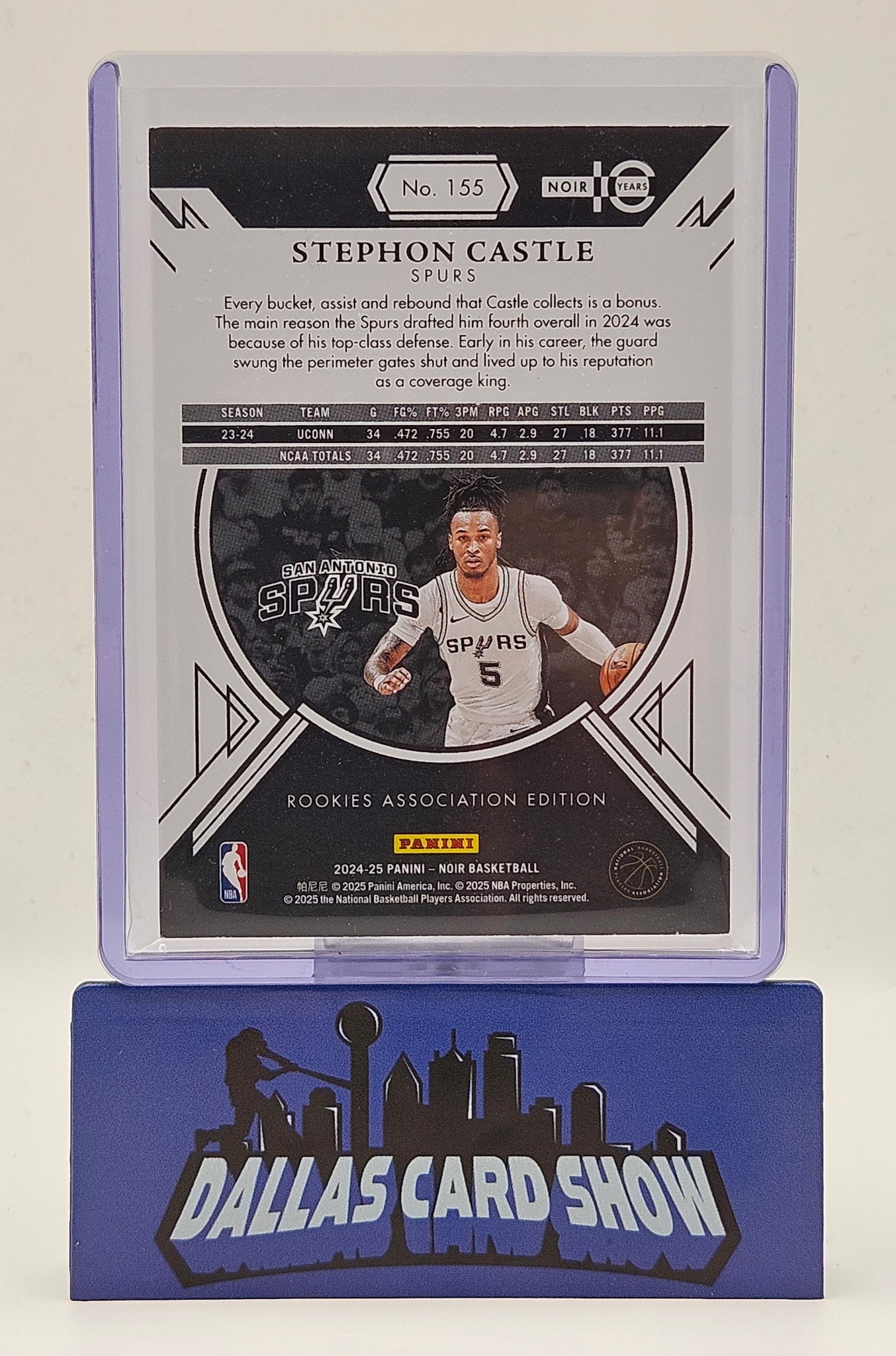2024-25 Panini Noir #155 Stephon Castle Rookie RC /49