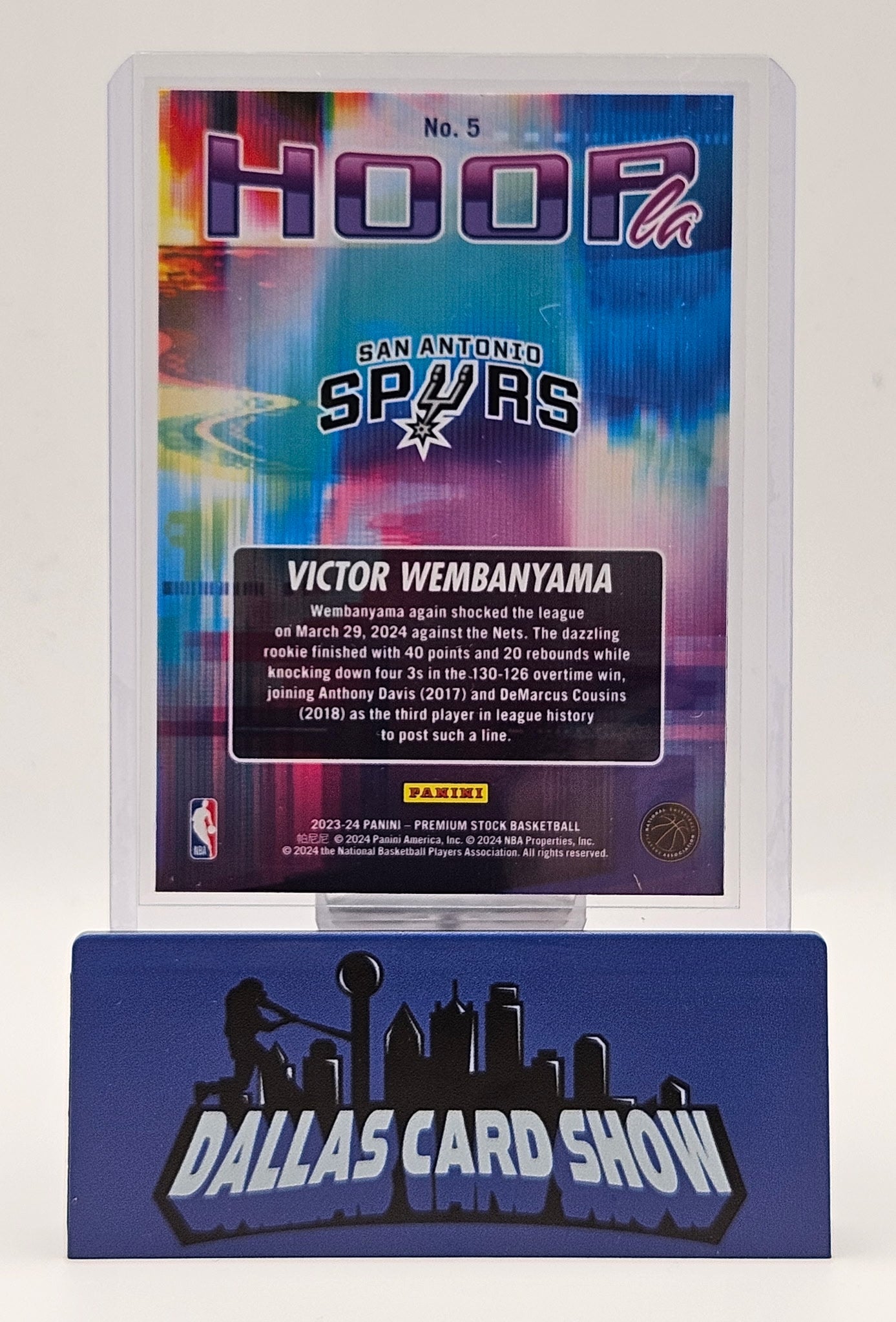 2023-24 Panini Hoops Premium Stock #5 Victor Wembanyama Hoopla Rookie RC