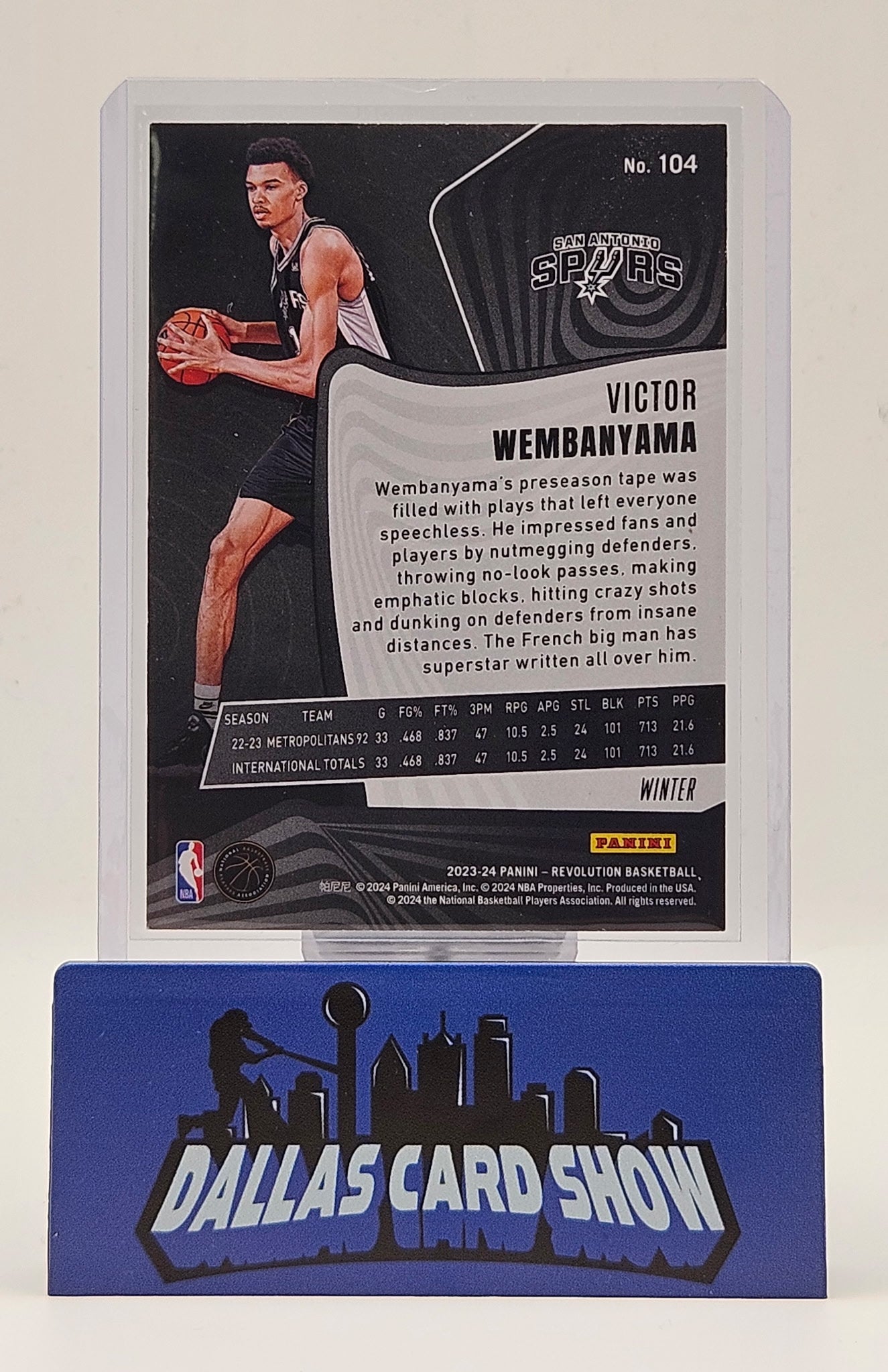 2023-24 Panini Revolution Victor Wembanyama #104 Rookie Winter Spurs