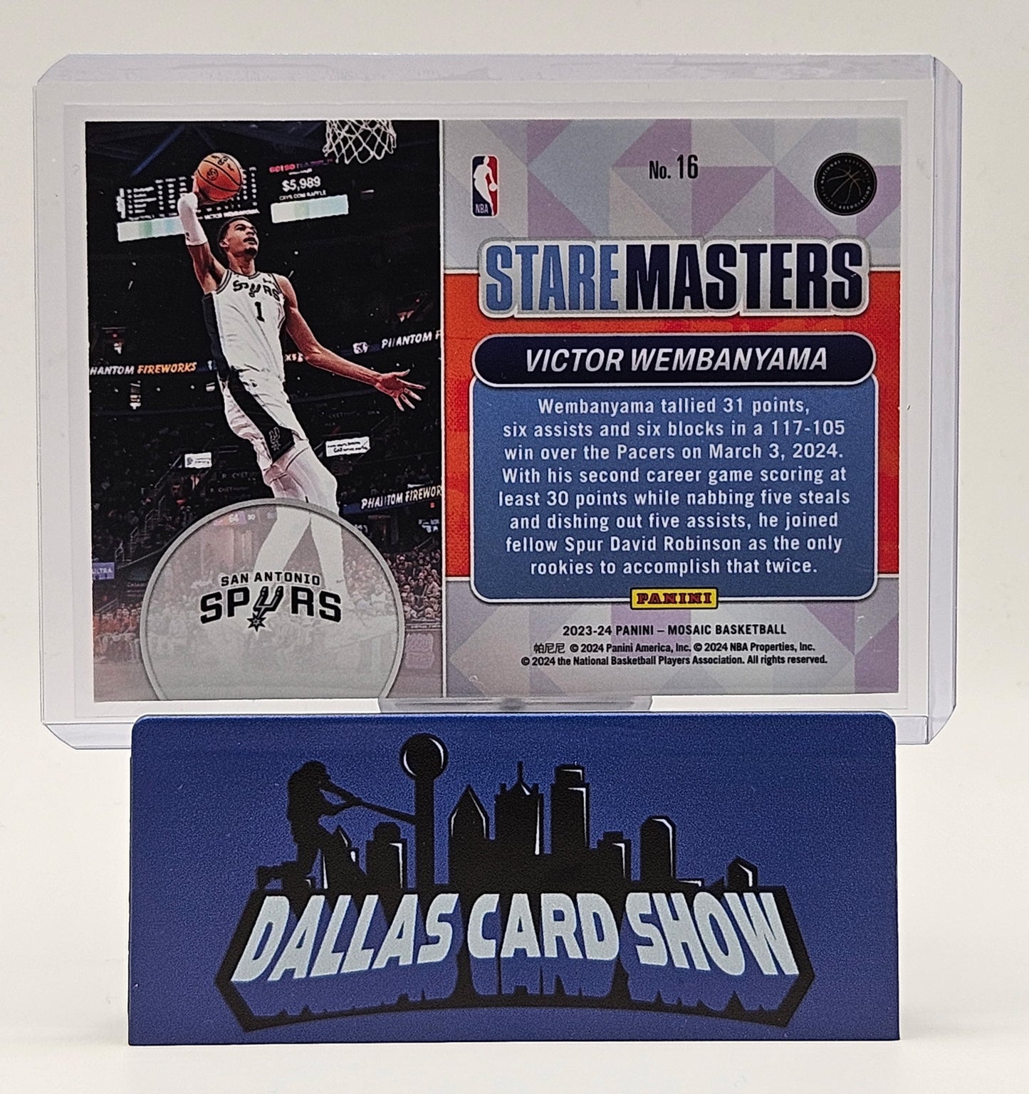 2023-24 Panini Mosaic #16 Victor Wembanyama Stare Masters Rookie RC
