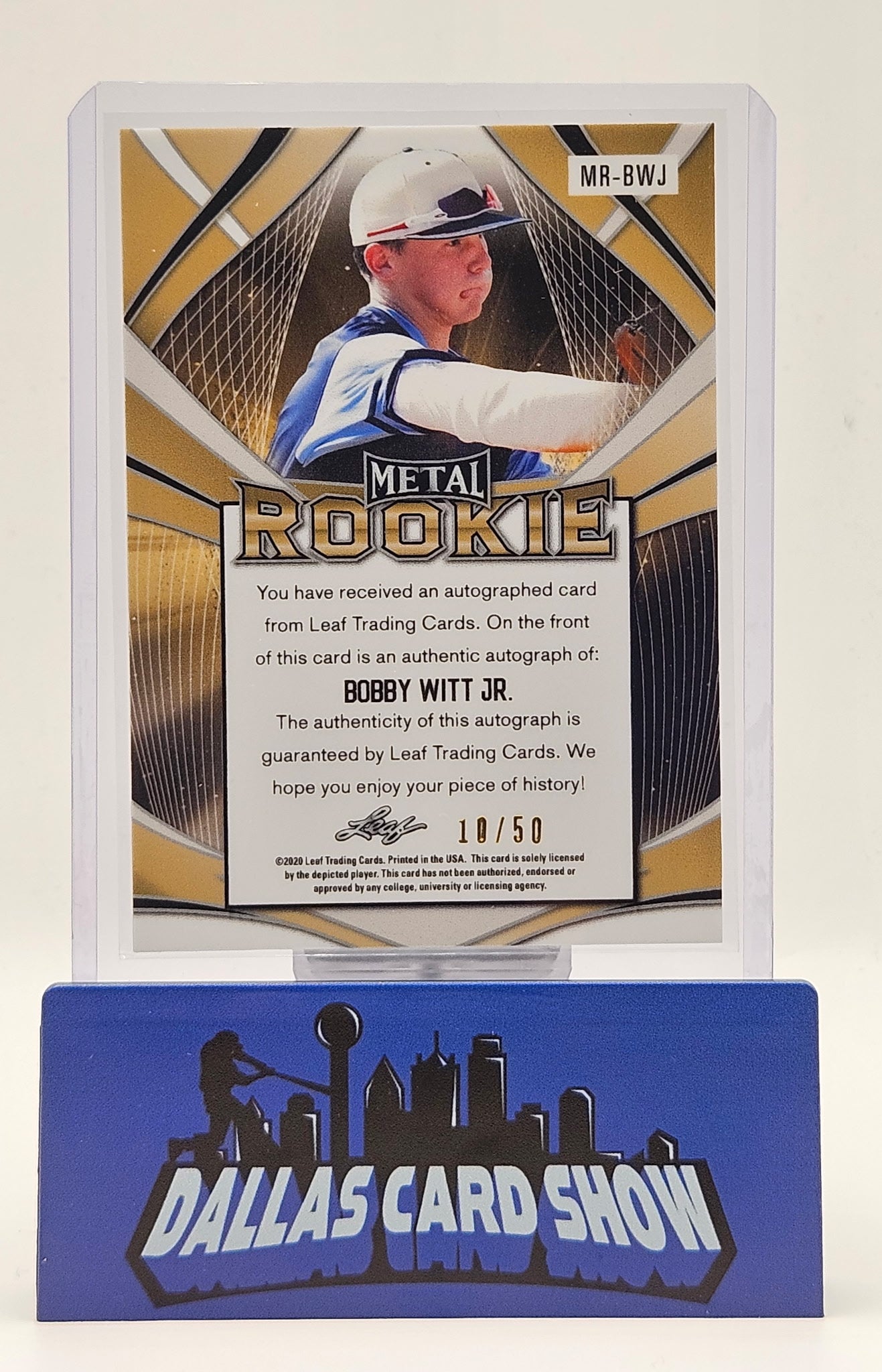2020 Leaf Metal #MR-BWJ Bobby Witt Jr. Silver Rookie Autograph /50