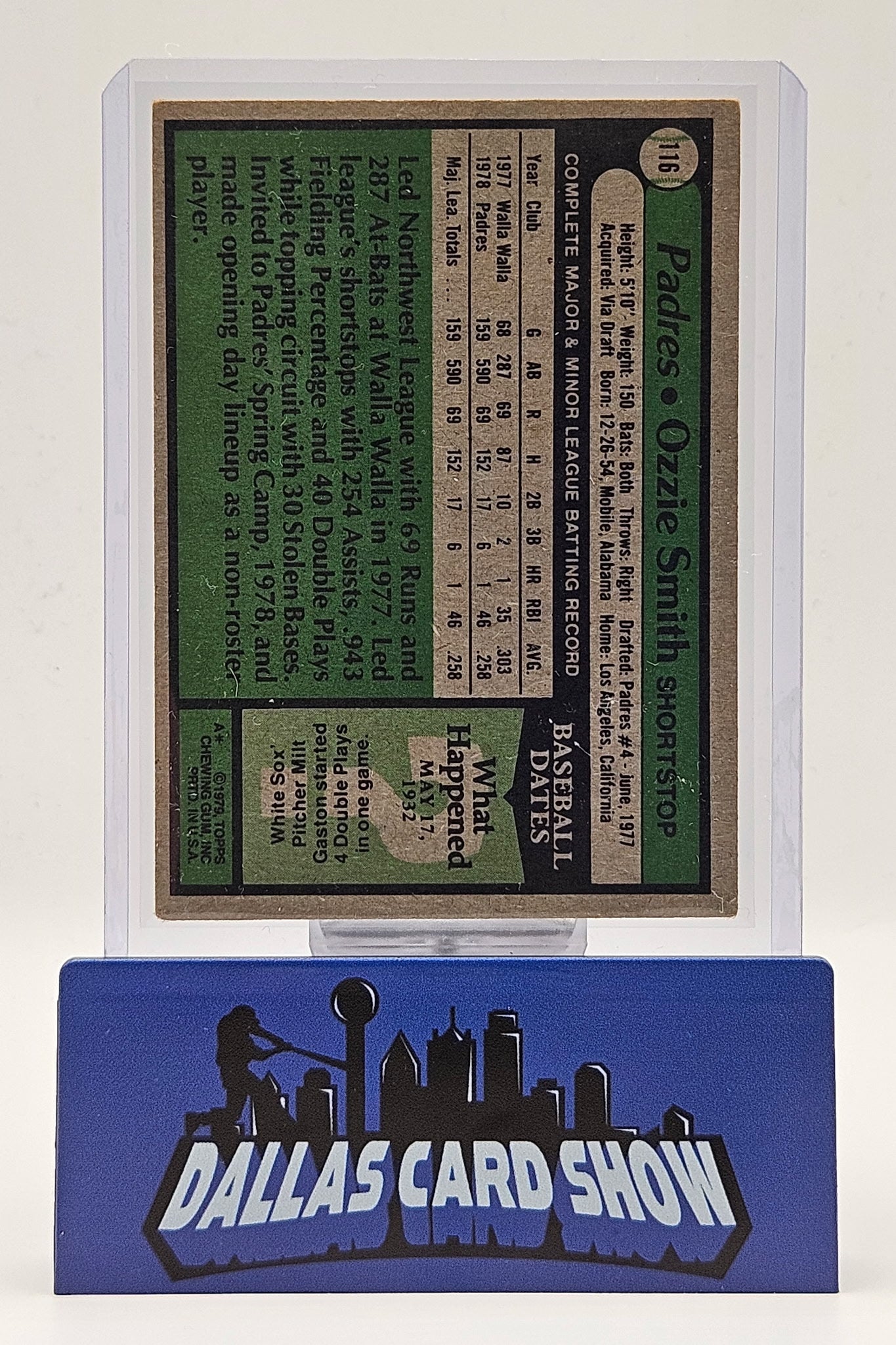 1979 Topps Ozzie Smith RC #116