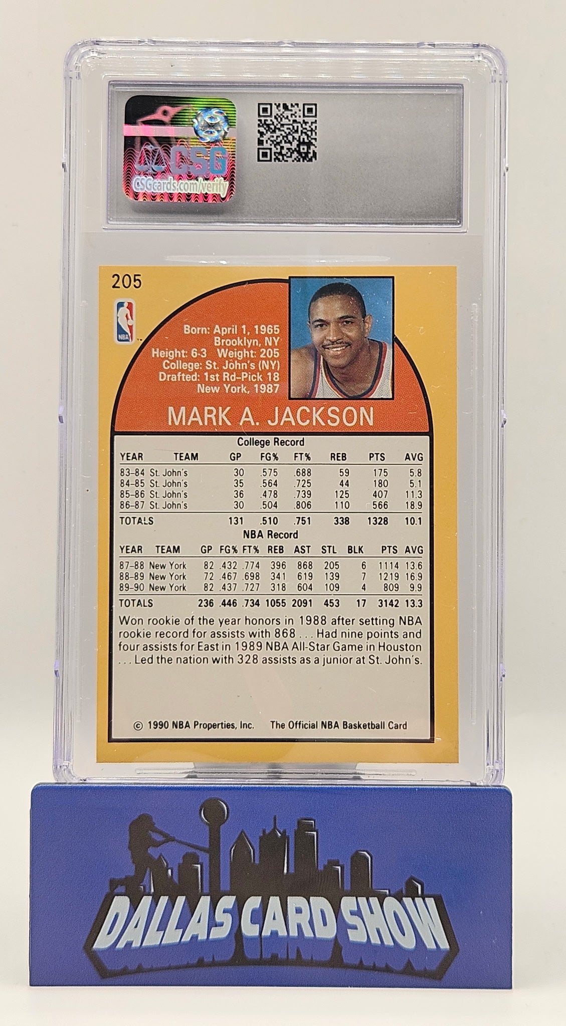 1990-91 Hoops #205 Mark Jackson CSG 8