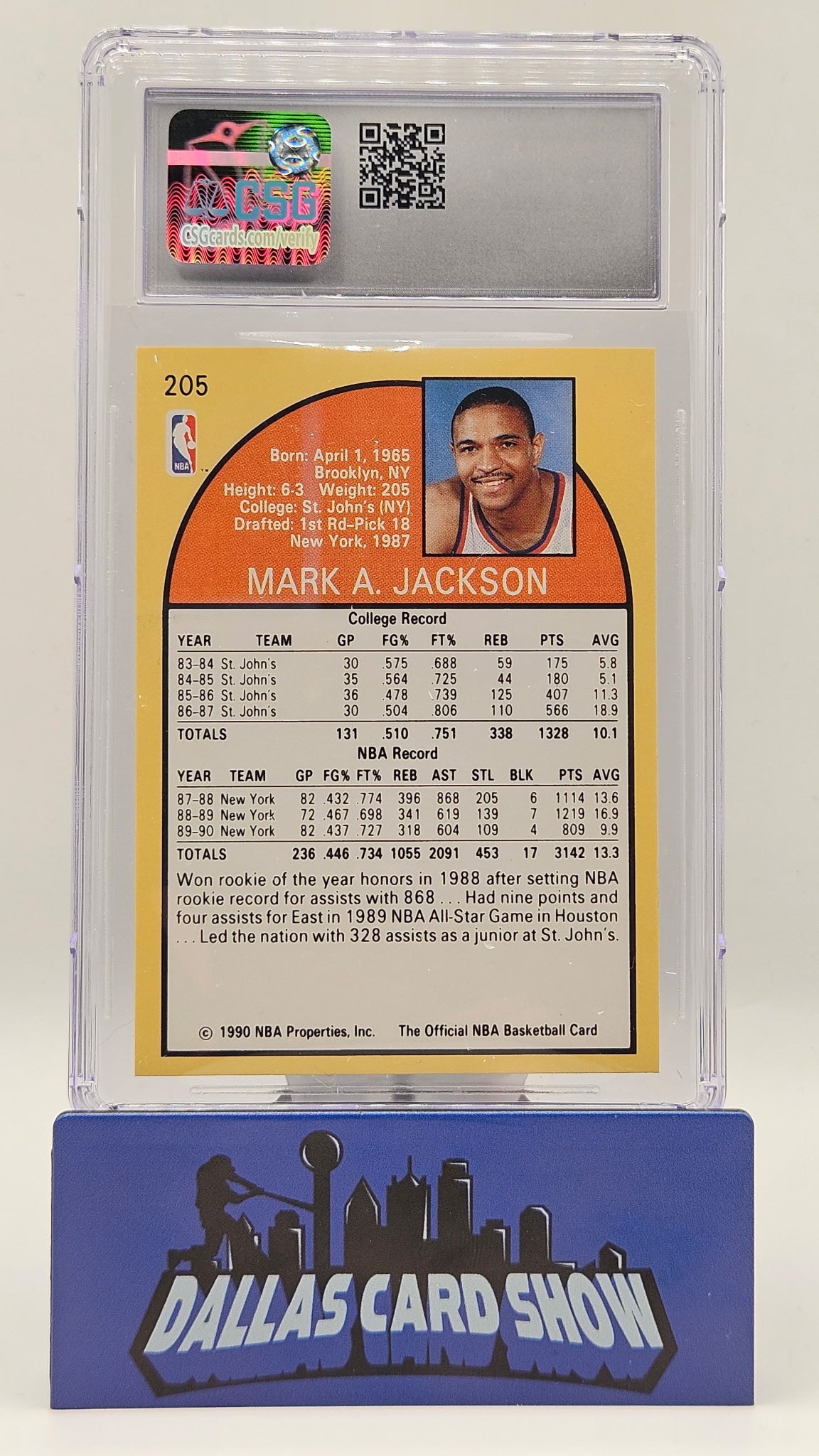 1990-91 Hoops #205 Mark Jackson CSG 8.5