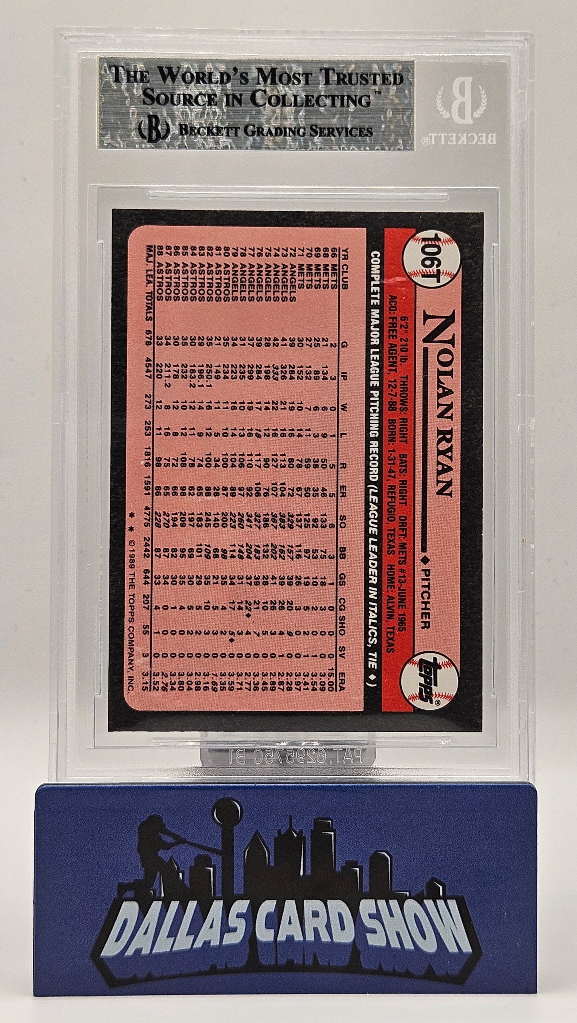 1989 Topps Traded Tiffany #106T Nolan Ryan BGS 9