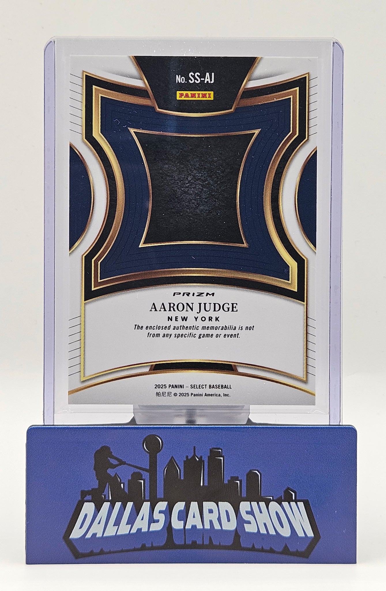 2025 Panini Select #SS-AJ Aaron Judge Select Swatches Cracked Ice