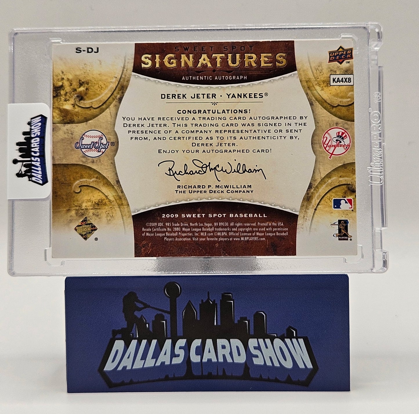 2009 Sweet Spot Signatures #S-DJ Derek Jeter Sweet Spot Autograph /150