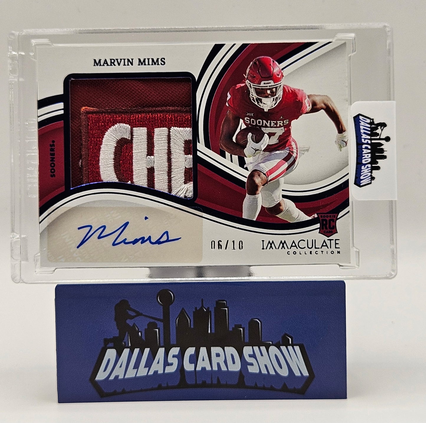 2023 Immaculate Collegiate Marvin Mims Rookie Patch Autograph /10 Cheez-it Logo