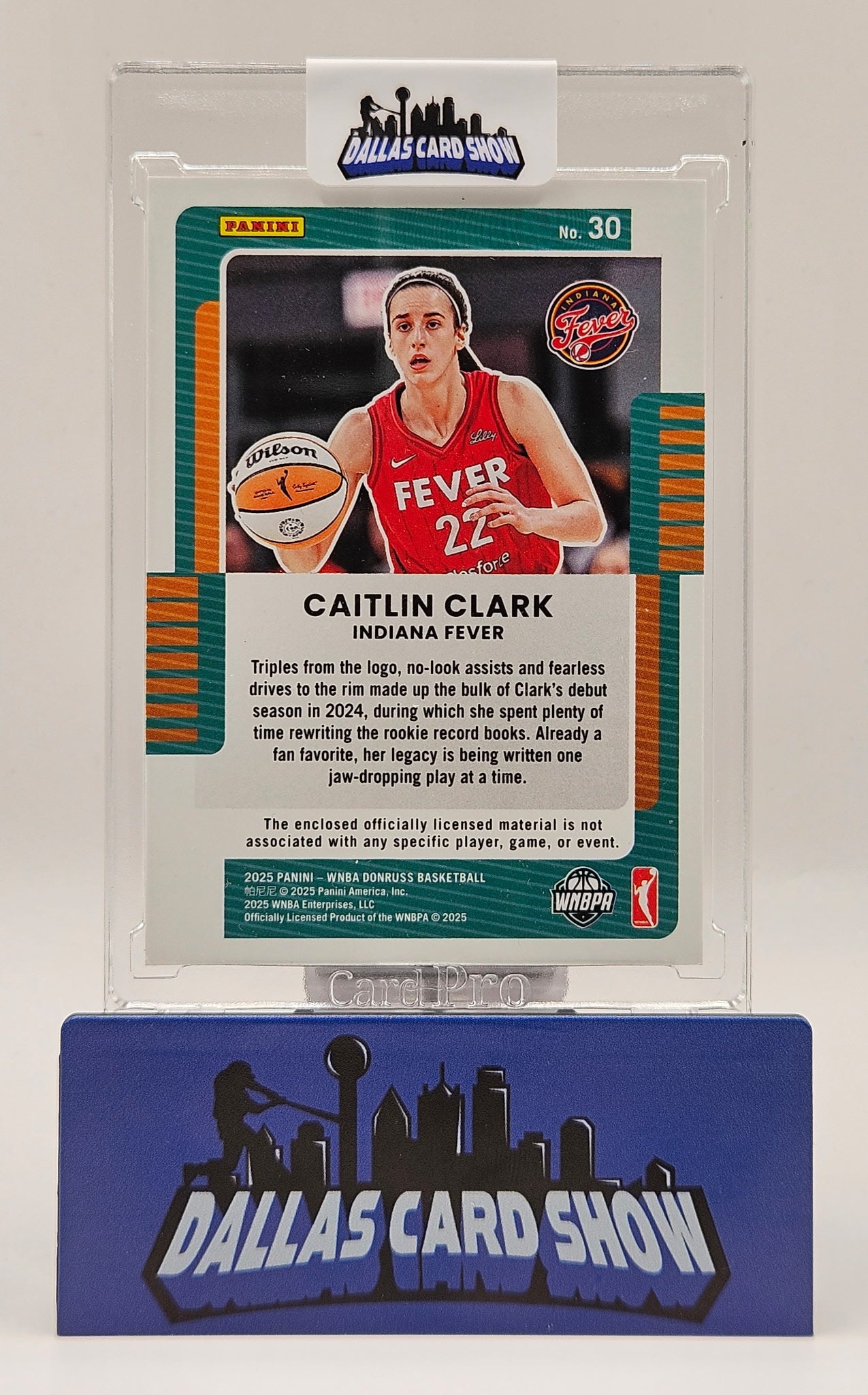 2025 Panini Donruss WNBA #30 Caitlin Clark Jersey Series Relic