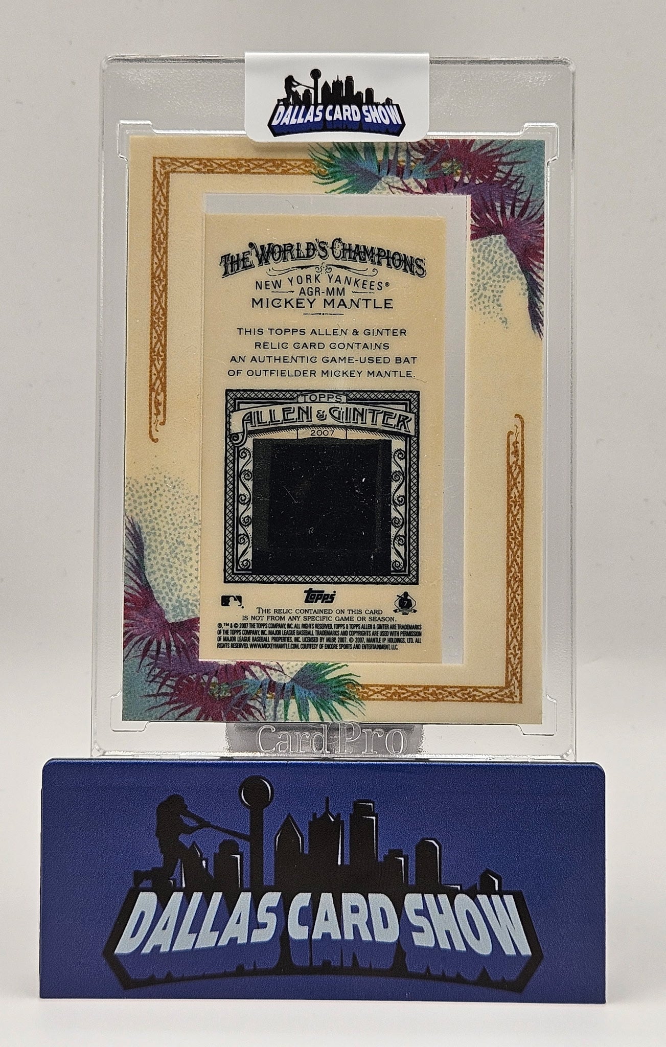 2007 Topps Allen & Ginter #AGR-MM Mickey Mantle Bat Relic