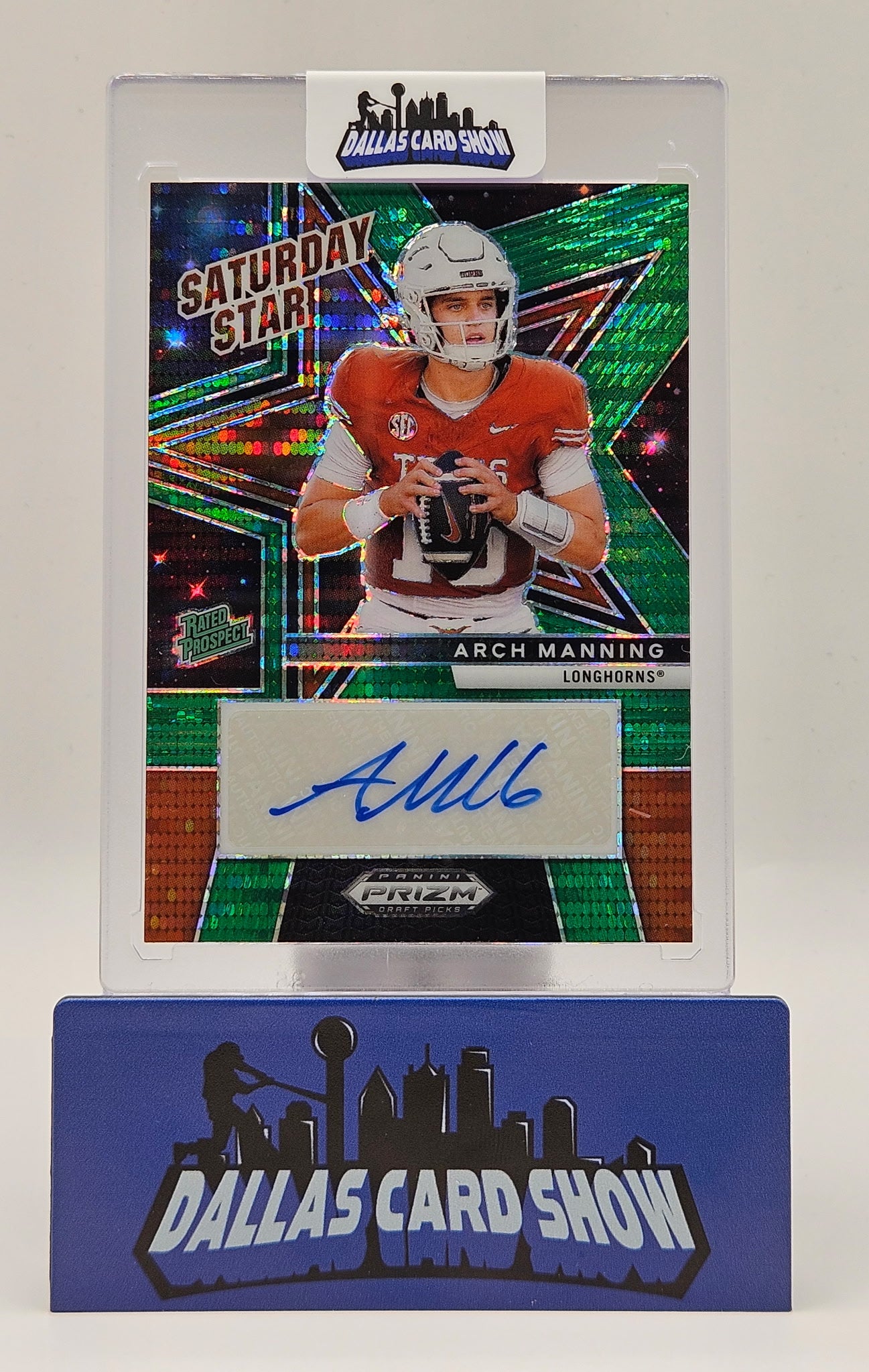 2025 Panini Prizm Draft Picks Arch Manning Green Pulsar Saturdays Star Autograph /25