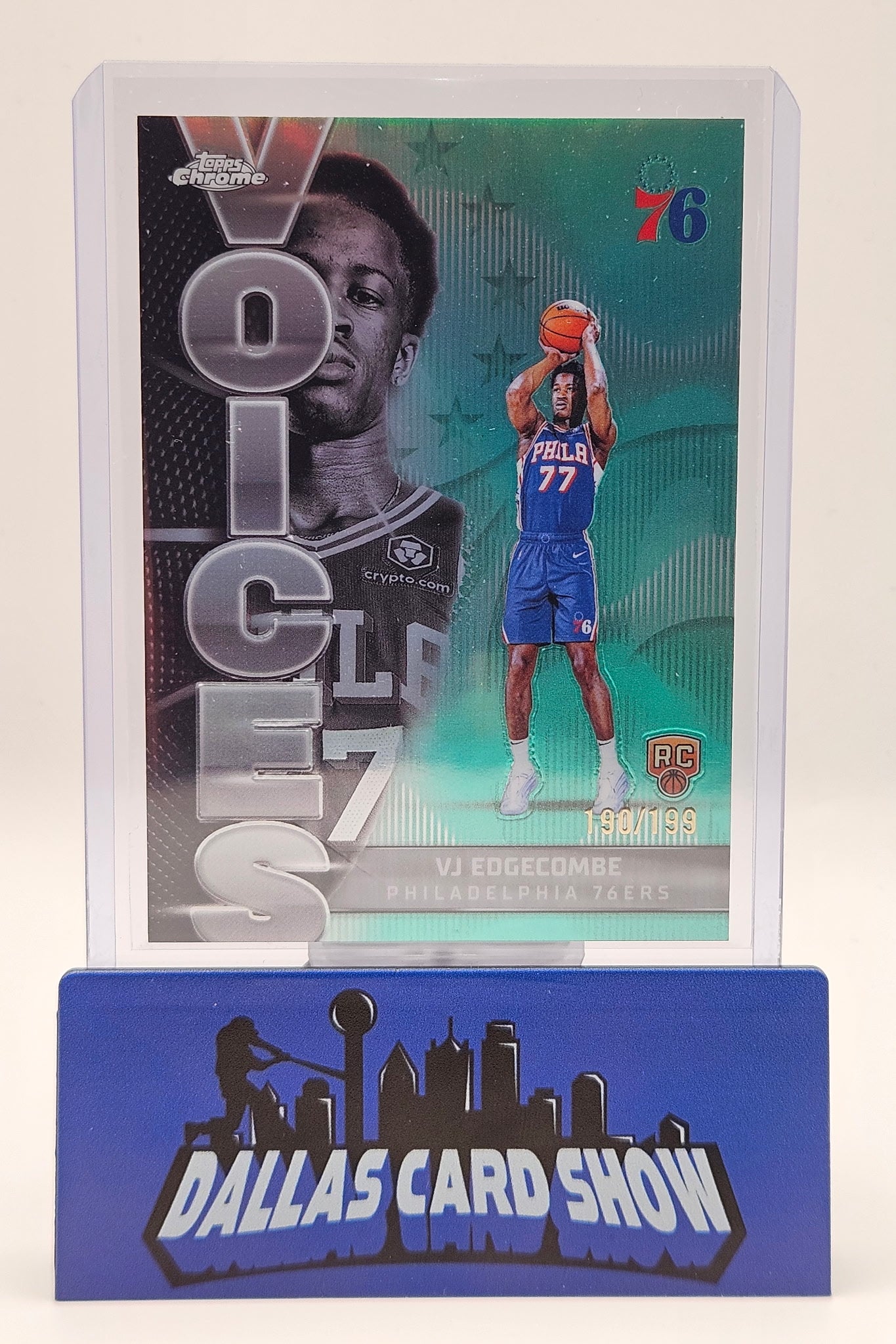 2025-26 Topps Chrome #VS-6 VJ Edgecombe Rookie RC Aqua Voices /199