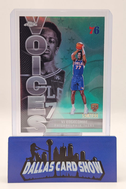 2025-26 Topps Chrome #VS-6 VJ Edgecombe Rookie RC Aqua Voices /199