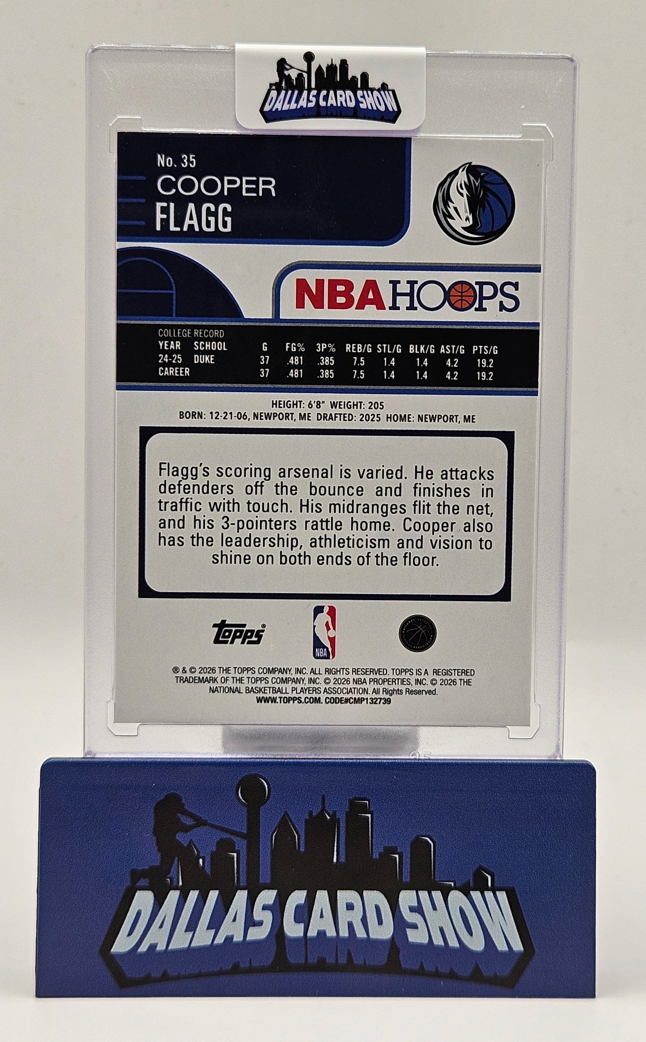 2025-26 Topps Hoops #35 Cooper Flagg Pixels Refractor Rookie RC