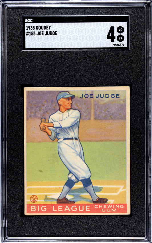 1933 Goudey Joe Judge #155 SGC 4 VG EX
