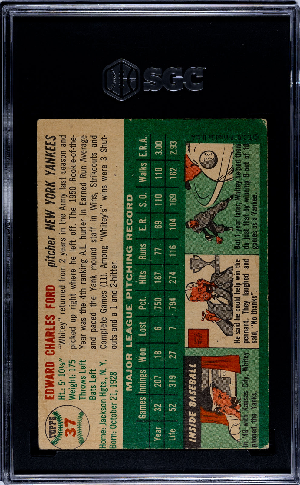1954 Topps #37 Whitey Ford SGC 4