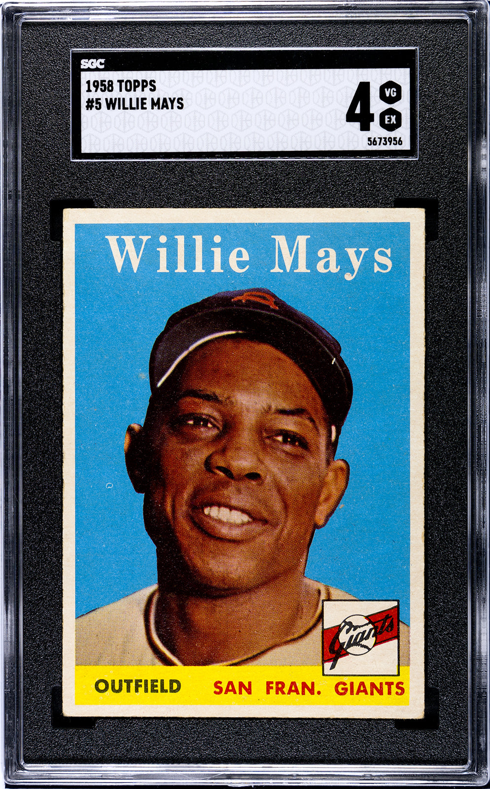 1958 Topps #5 Willie Mays SGC 4