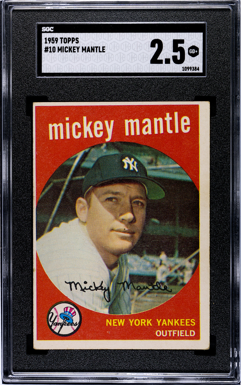 1959 Topps #10 Mickey Mantle SGC 2.5
