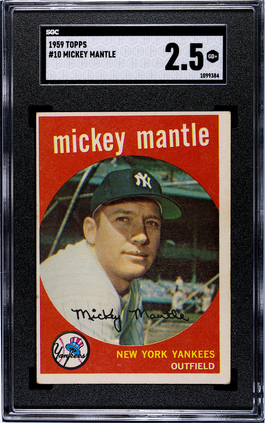 1959 Topps #10 Mickey Mantle SGC 2.5