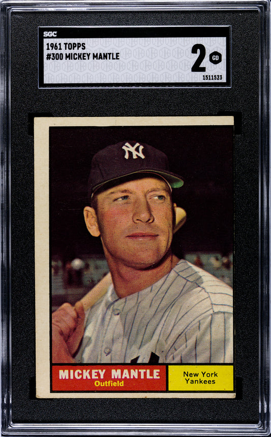 1961 Topps #300 Mickey Mantle SGC 2