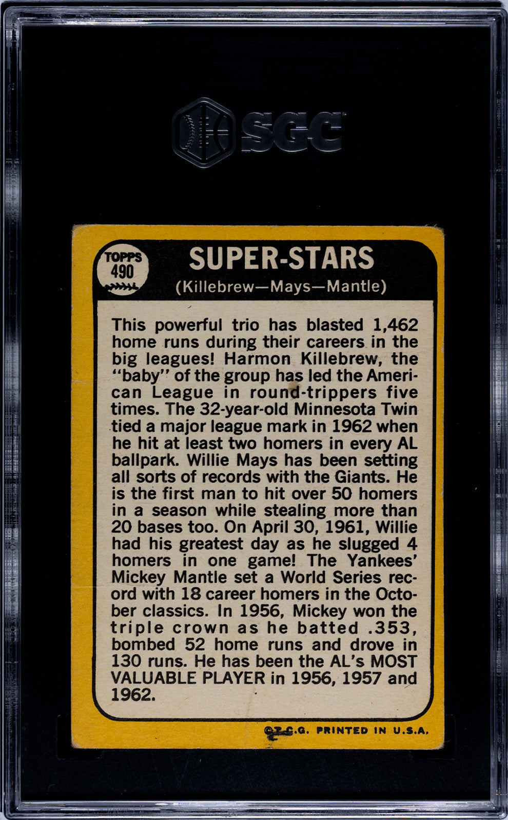1968 Topps #490 Super Stars SGC 1