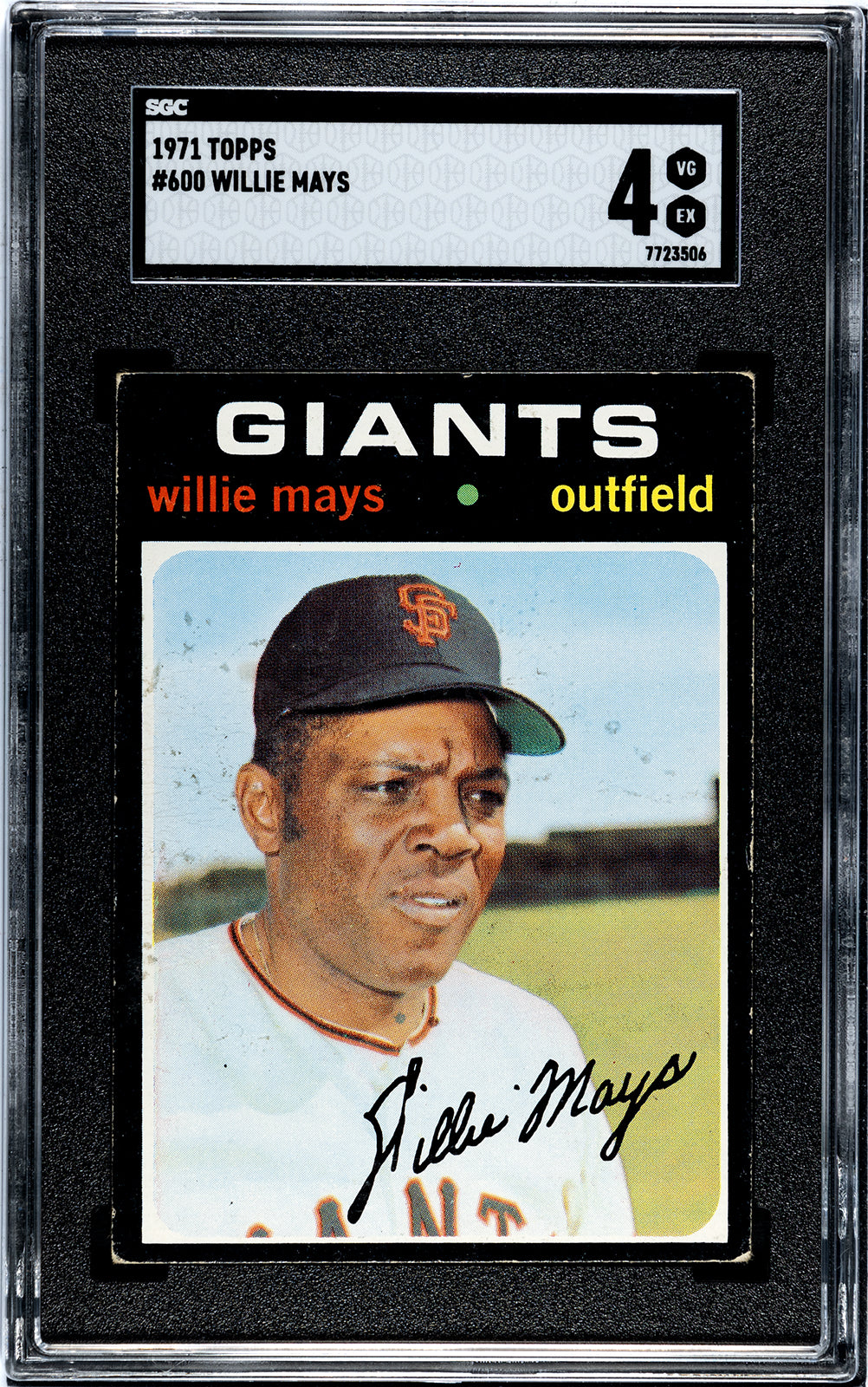 1971 Topps #600 Willie Mays SGC 4