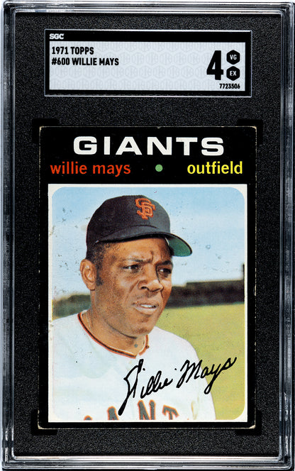 1971 Topps #600 Willie Mays SGC 4