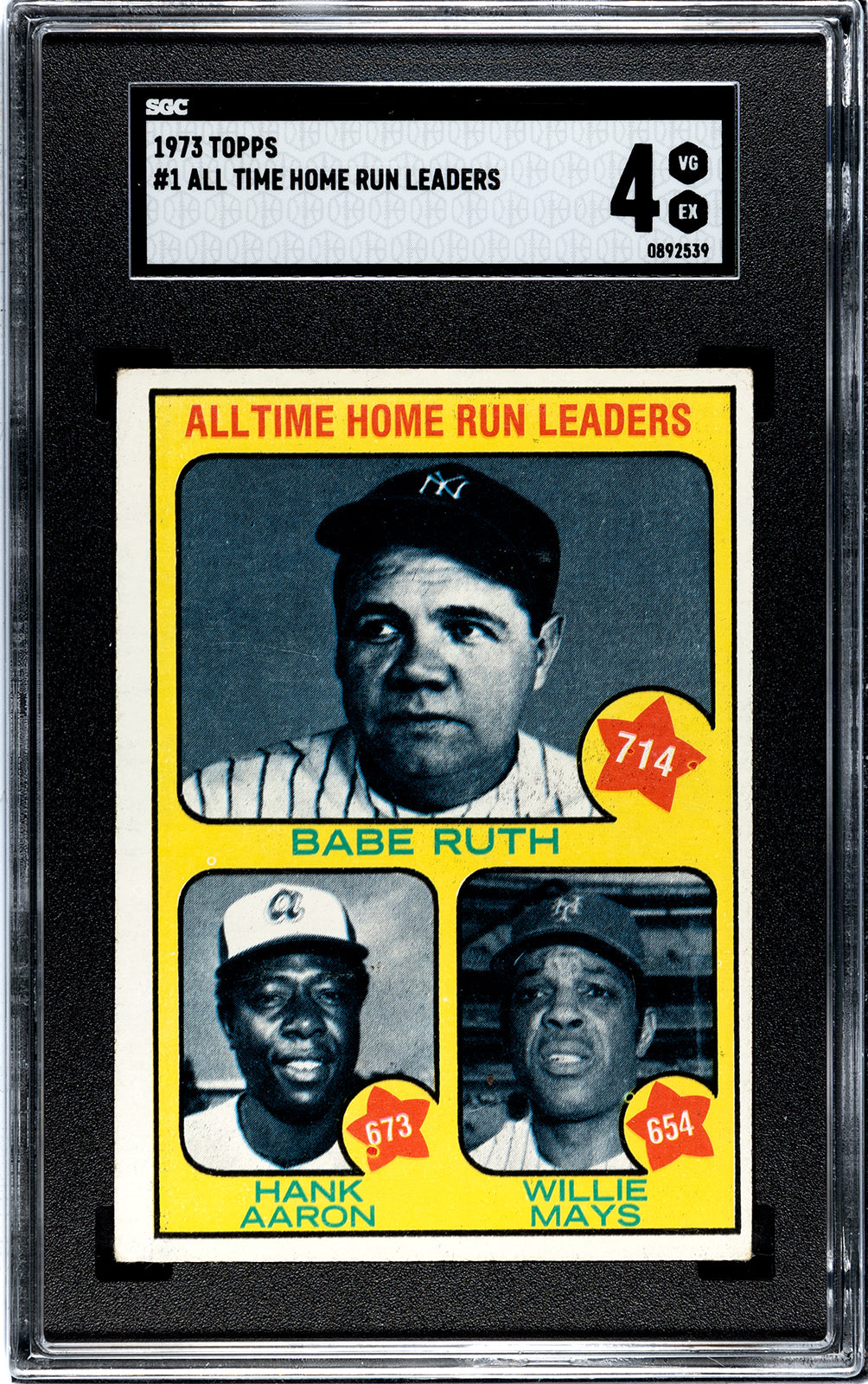 1973 Topps All Time Home Run Leaders #1 SGC 4 (2539)