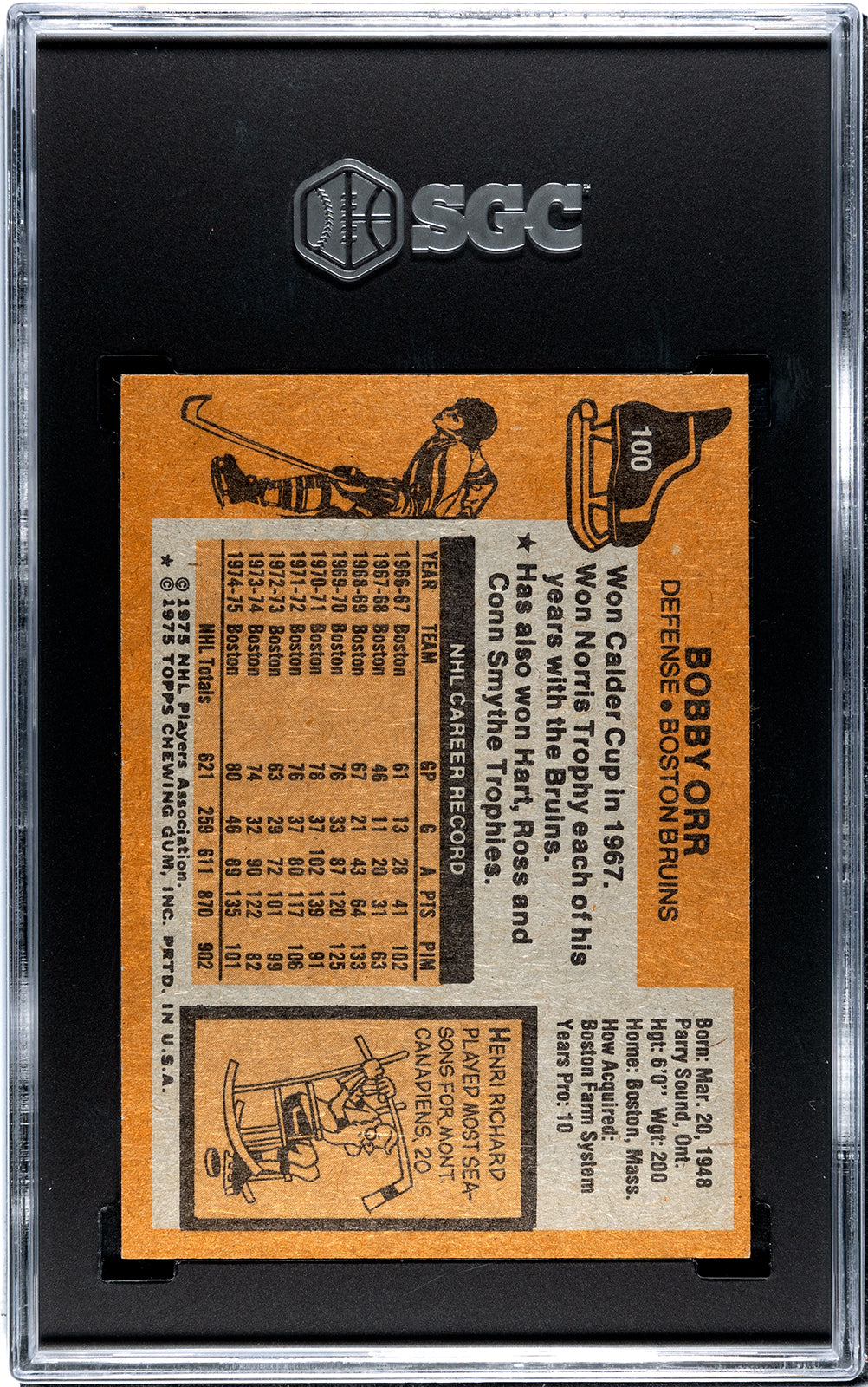 1976-76 Topps Bobby Orr #100 SGC 8.5 NM-MT+