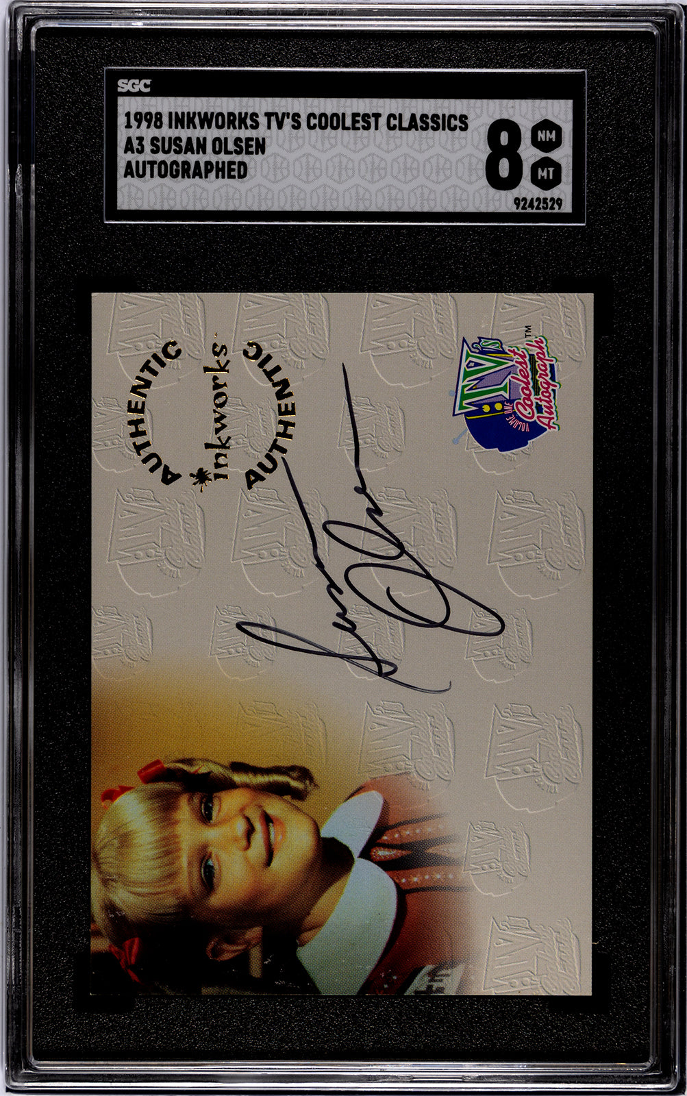 1998 Inkworks TV's Coolest Classics #A3 Susan Olsen Autograph SGC 8