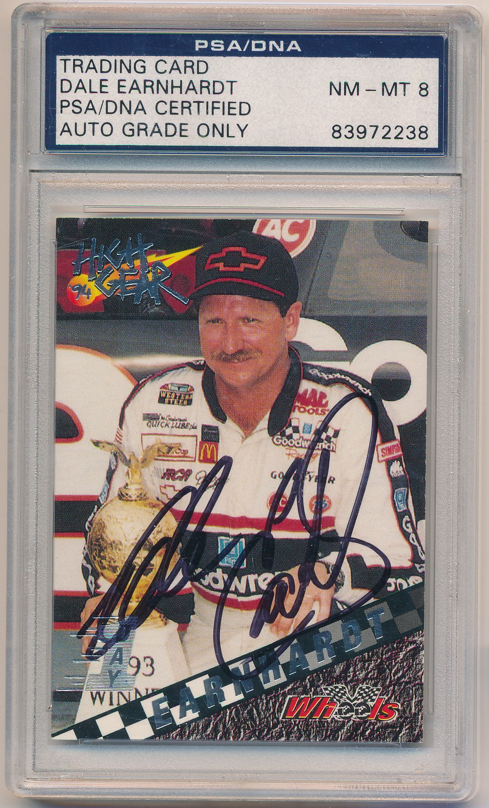 DALE EARNHARDT PSA/DNA CERTIFIED AUTO GRADE ONLY NM-MT 8