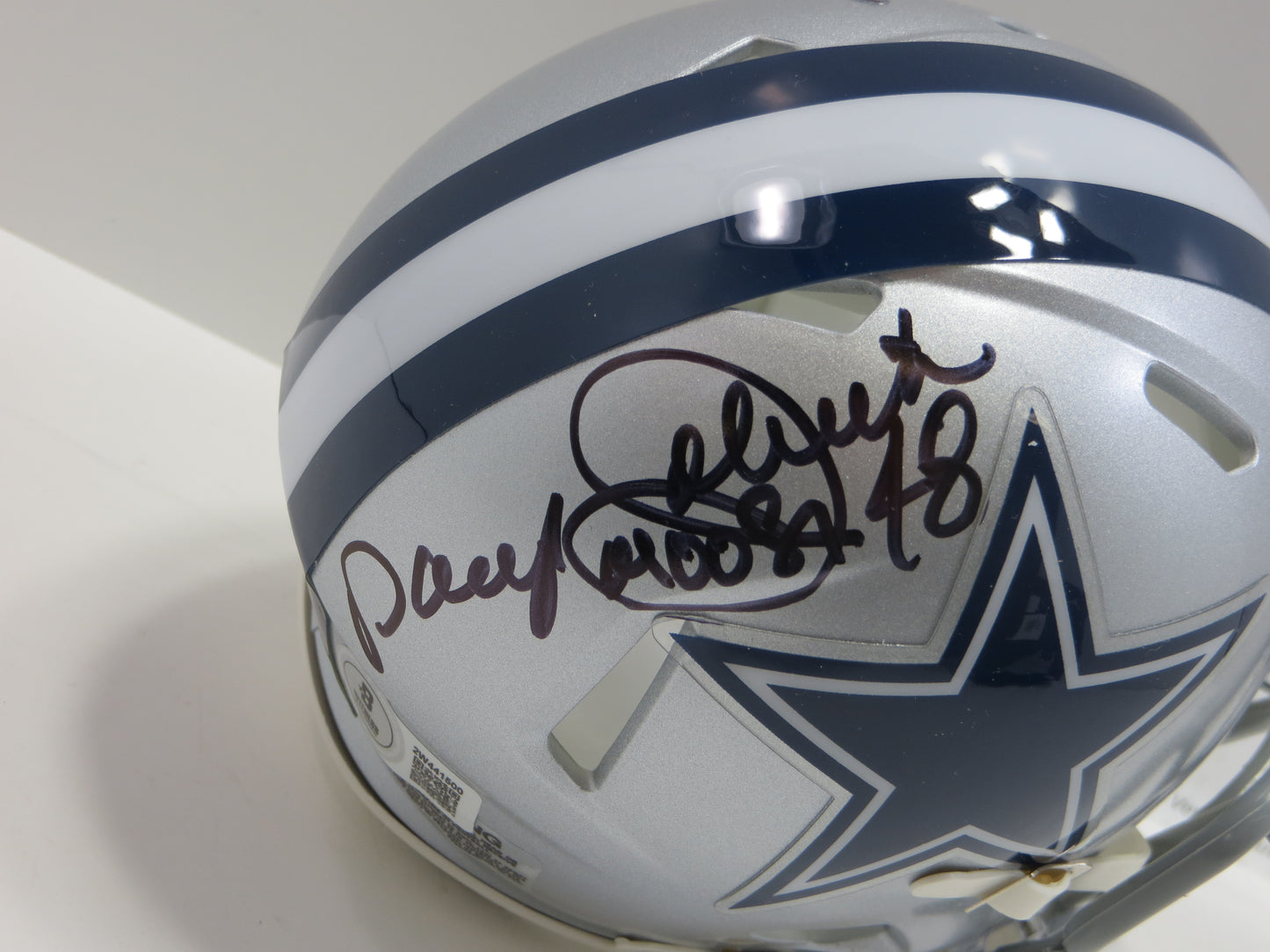 DARYL MOOSE JOHNSTON SIGNED DALLAS COWBOYS MINI HELMET BAS COA