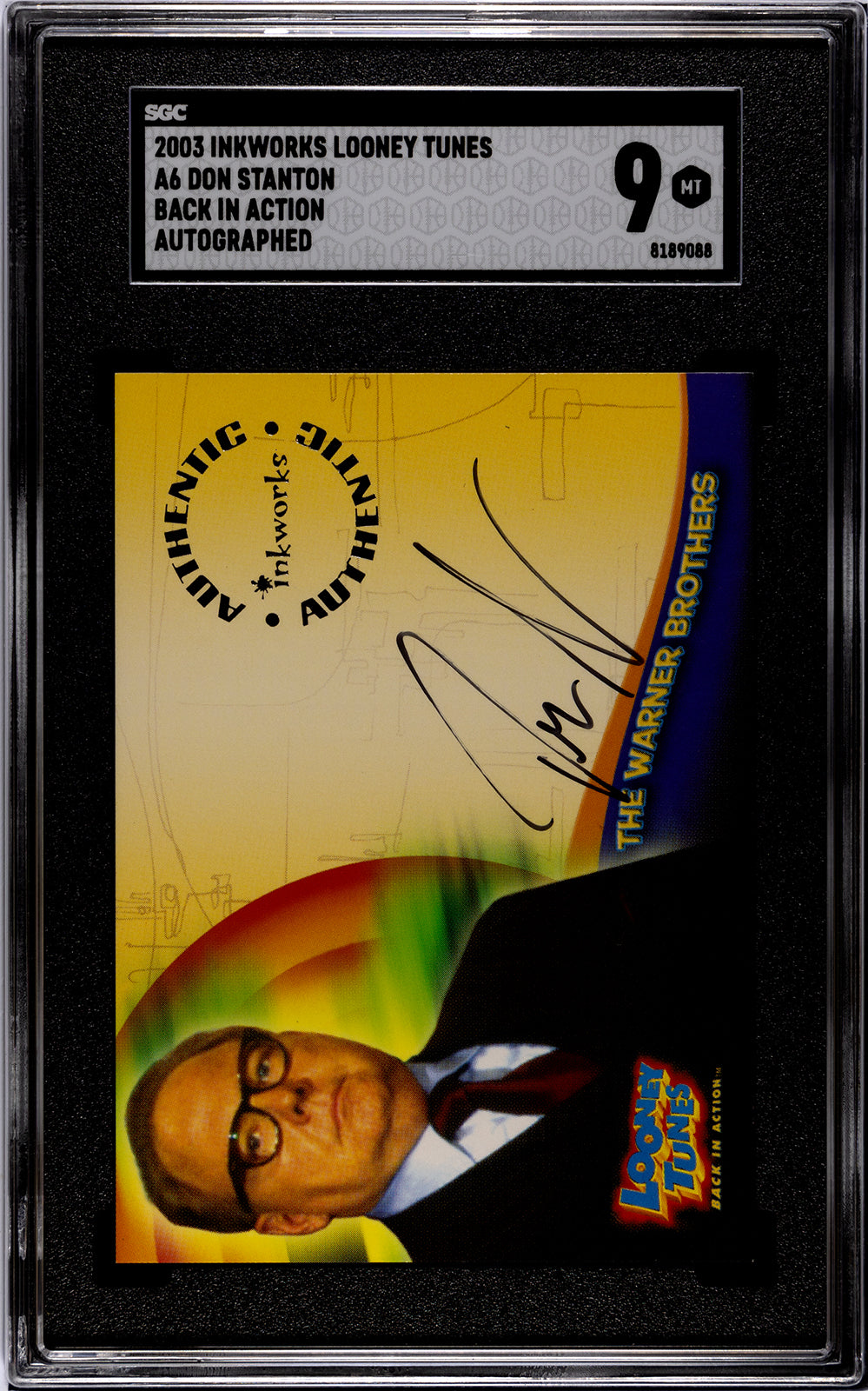 2003 Inkworks Looney Tunes #A6 Don Stanton Back in Action Autograph SGC 9