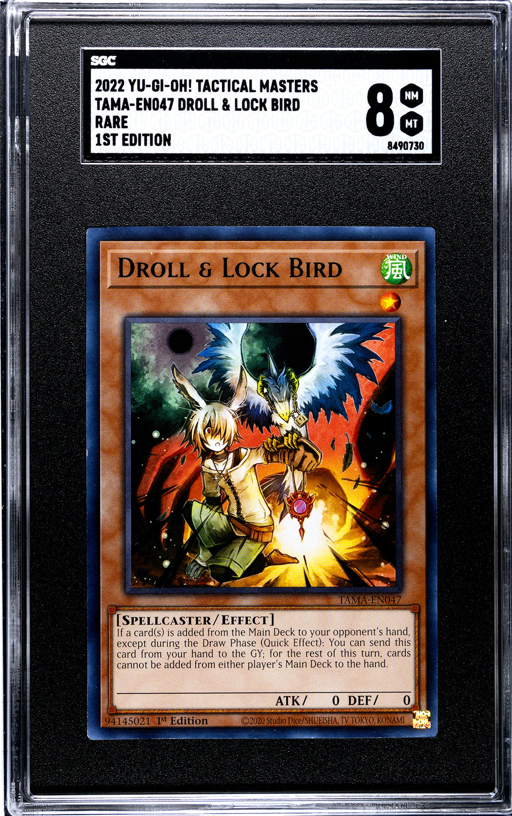 2022 YU-GI-OH Tactical Masters TAMA-ENO47 Droll & Lock Bird Rare 1st Edition SGC 8