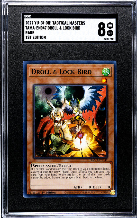 2022 YU-GI-OH Tactical Masters TAMA-ENO47 Droll & Lock Bird Rare 1st Edition SGC 8