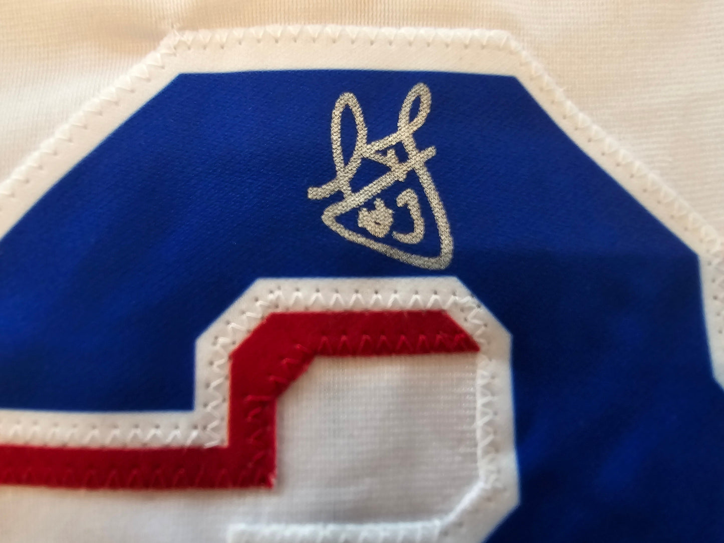 LEODY TAVERAS TEXAS RANGERS SIGNED WHITE JERSEY size XL BAS COA