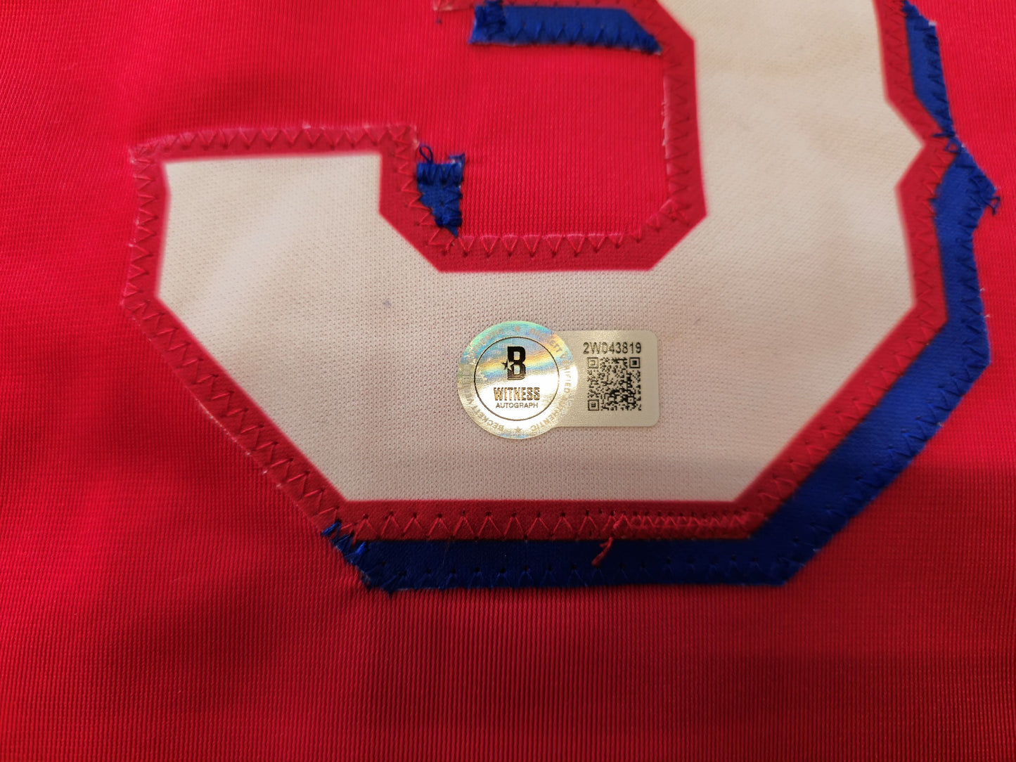 LEODY TAVERAS TEXAS RANGERS SIGNED RED JERSEY size XL BAS COA