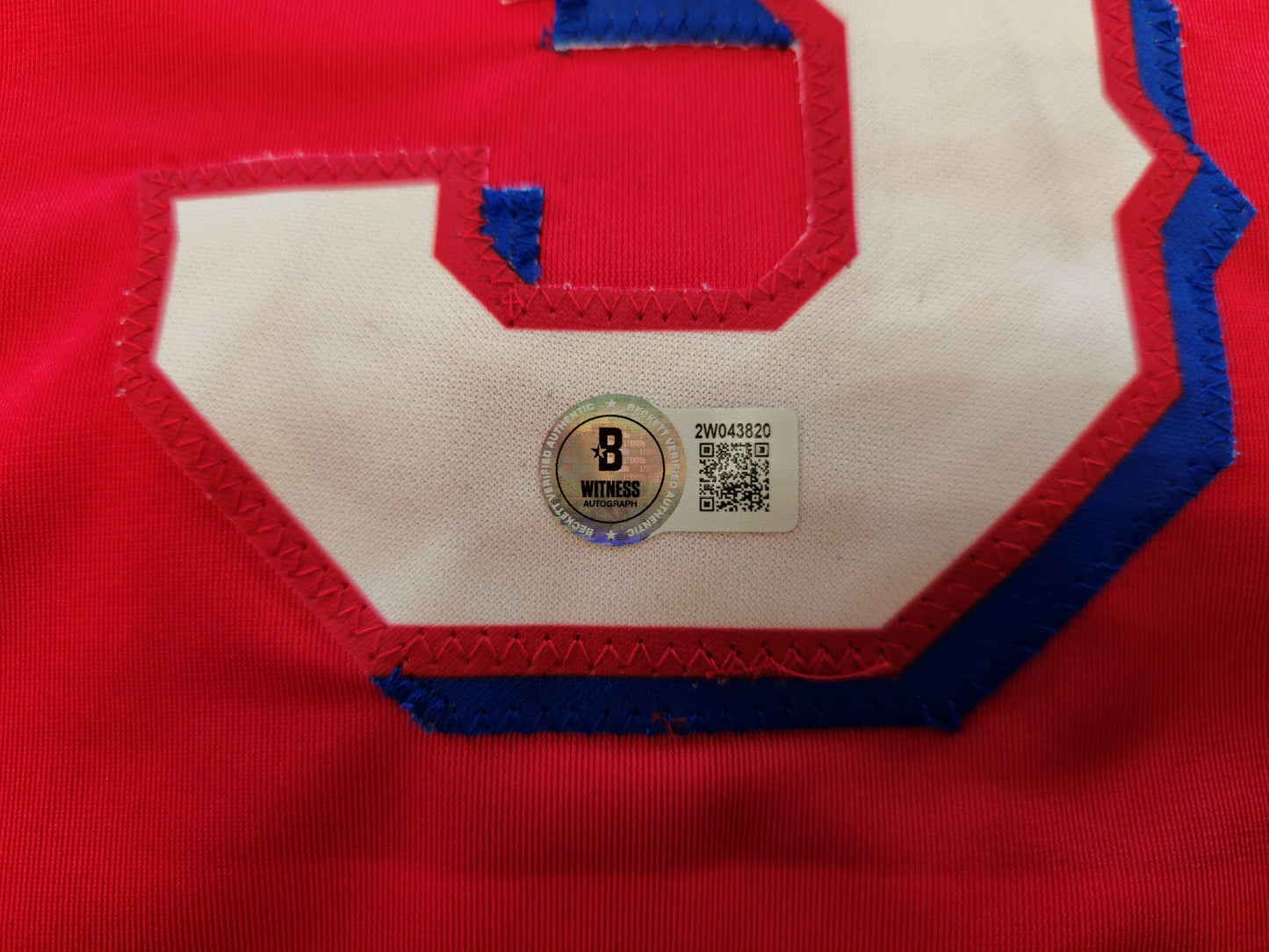 LEODY TAVERAS TEXAS RANGERS SIGNED RED JERSEY size XL BAS COA