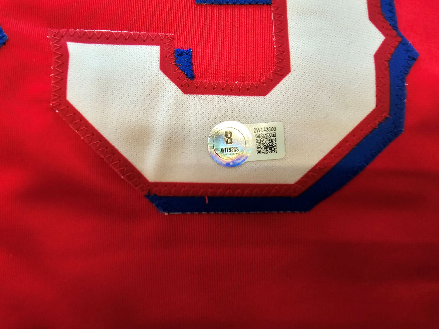 DANE DUNNING TEXAS RANGERS SIGNED RED JERSEY size XL BAS COA