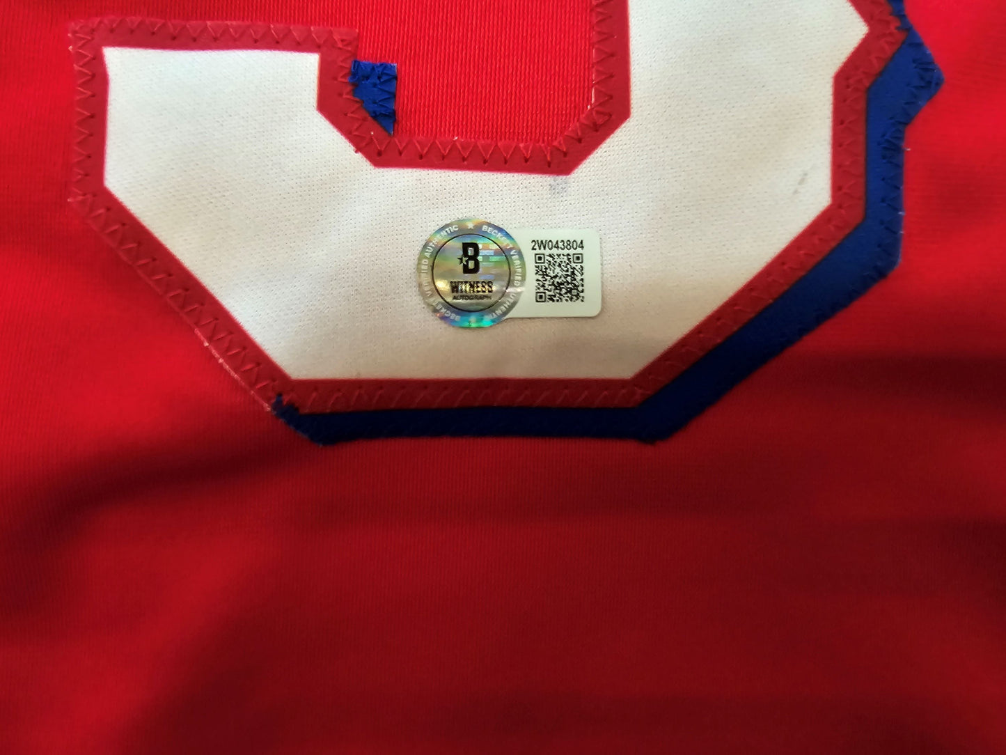 DANE DUNNING TEXAS RANGERS SIGNED RED JERSEY size XL BAS COA