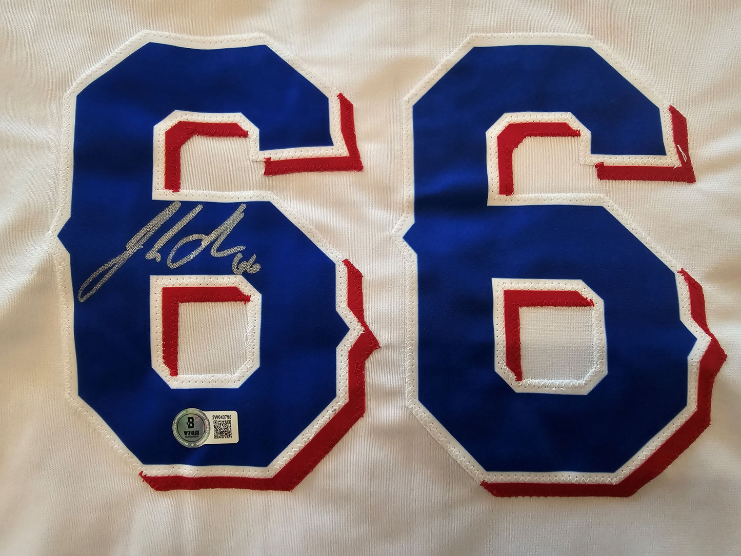 JOSH SBORZ TEXAS RANGERS SIGNED WHITE JERSEY size XL BAS COA