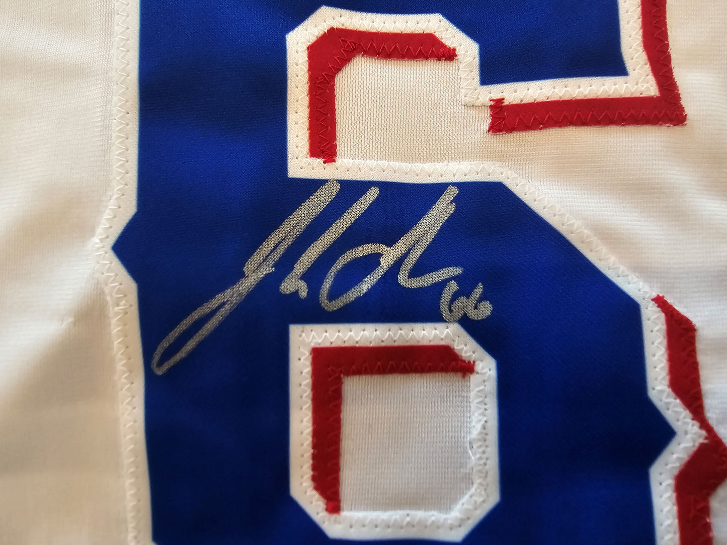 JOSH SBORZ TEXAS RANGERS SIGNED WHITE JERSEY size XL BAS COA