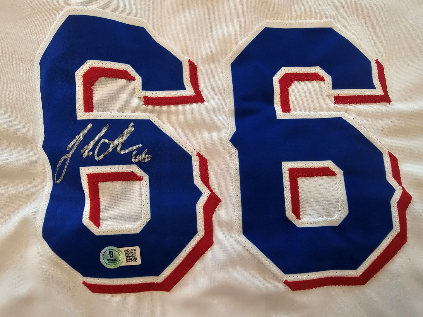 JOSH SBORZ TEXAS RANGERS SIGNED WHITE JERSEY size XL BAS COA