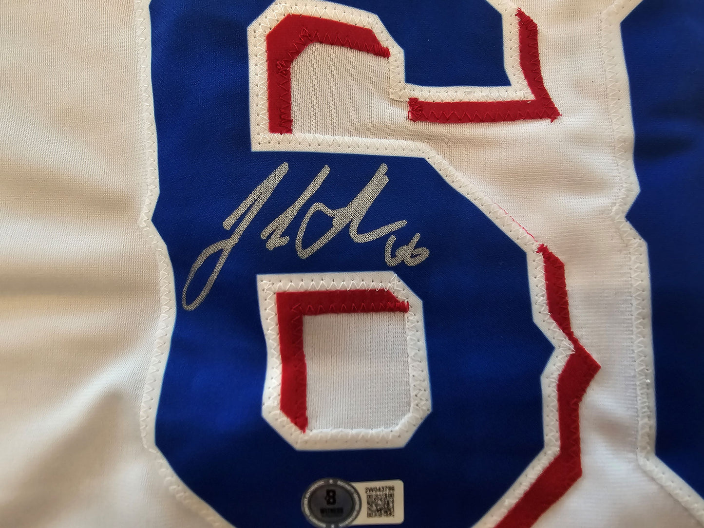 JOSH SBORZ TEXAS RANGERS SIGNED WHITE JERSEY size XL BAS COA