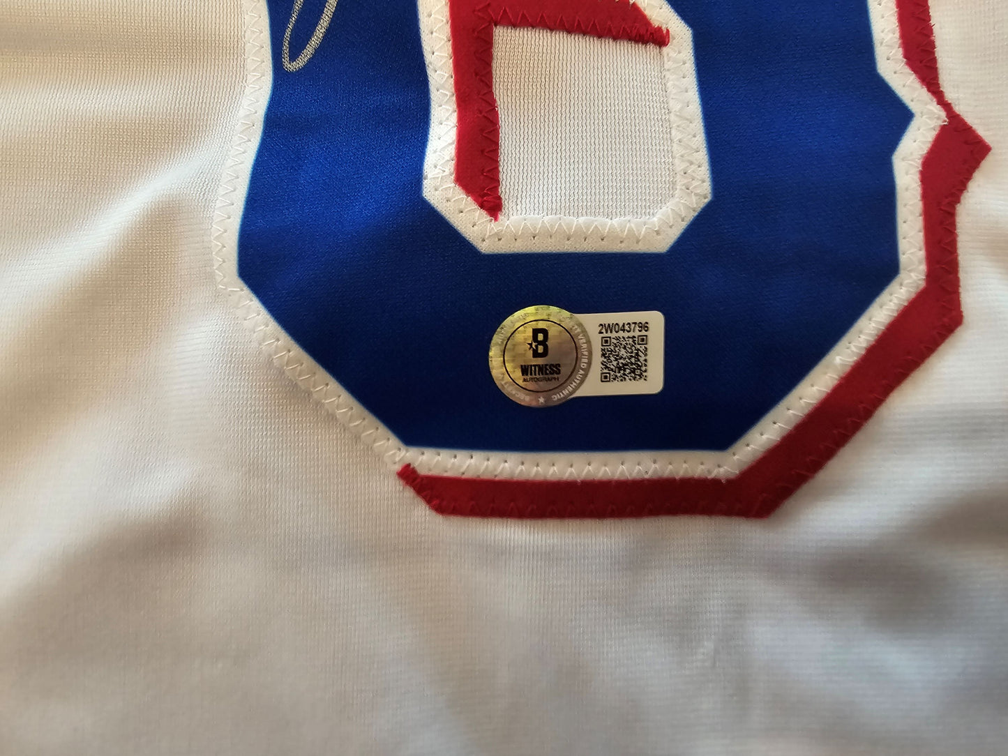 JOSH SBORZ TEXAS RANGERS SIGNED WHITE JERSEY size XL BAS COA